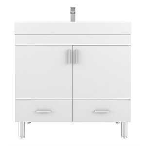 Alya Bath Ripley 36&quot Modern Wood 2-drawer Vanity with Acrylic Sink in White