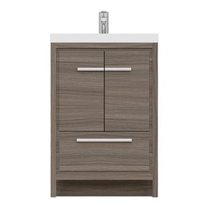 Alya Bath Sortino 24&quot Wood Bathroom Vanity with Acrylic Sink in Gray
