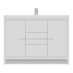 Alya Bath Sortino 48&quot Wood Bathroom Vanity with Acrylic Sink in White