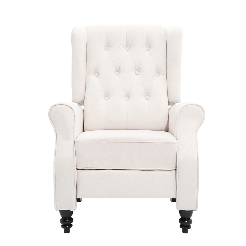 Spirit up Art 31.5'' Wide Fabric Manual Wing Chair Recliner in White