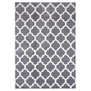 novelle home siecle polypropylene/cotton ogee rug in gray/cream