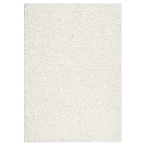 novelle home platform polypropylene/cotton shag rug in cream