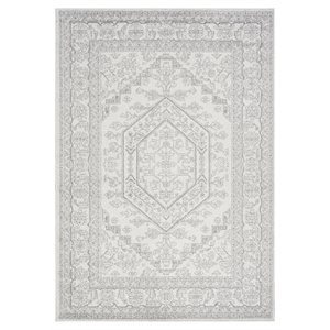 novelle home converge polypropylene/cotton elegant rug in white/gray