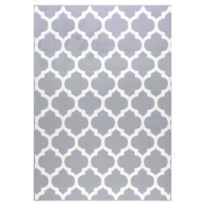 novelle home fiona polypropylene/cotton classy ogee rug in gray/white