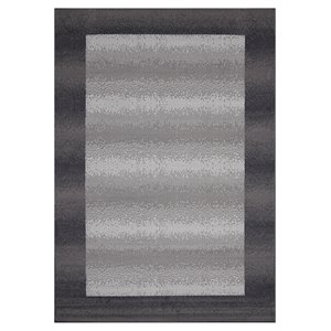 novelle home fiona polypropylene/cotton border rug in dark gray