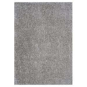 novelle home platform polypropylene/cotton shag rug in light gray