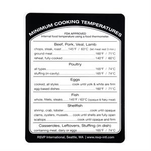 Removable Cooking Temperature Label  5.125x4