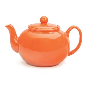 42oz Ceramic Stoneware Teapot Orange 9.5x6x6
