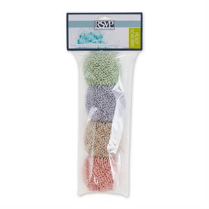 Multi-Color Fabric Poly Scrubber (Set of 4) 2.6x2.6x2