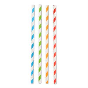 Multi-Color Paper Straw Striped 100 Ct 7.75 inch