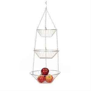 metal wire hanging basket - chrome 8 10 and 12 inch