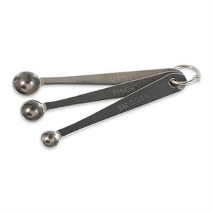 silver stainless steel smidgen assorted measuring spoon (set of 3)