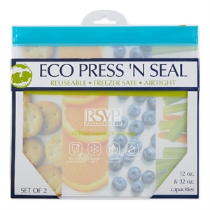 Eco Press-N-Seal Food Storage Bags (Set of 2) 4 Cup Capacity BPA-Free