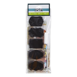 thin flexible reusable black spice labels - (set of 30)
