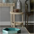 J&D Designs Co Delta Lower Shelf Coastal Cotton & Glass Side Table in Off White