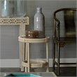 J&D Designs Co Delta Lower Shelf Coastal Cotton & Glass Side Table in Off White