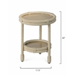 J&D Designs Co Delta Lower Shelf Coastal Cotton & Glass Side Table in Off White