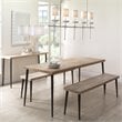 J&D Designs Co Farmhouse Traditional Iron/Wood Bench in Natural/Black