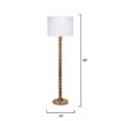 J&D Designs Co Barley Wood & Linen Floor Lamp with Drum Shade in Brown/White