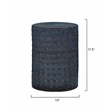 J&D Designs Co Wildflower Coastal Ceramic Side Table in Dark Blue/Gray