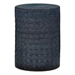 J&D Designs Co Wildflower Coastal Ceramic Side Table in Dark Blue/Gray