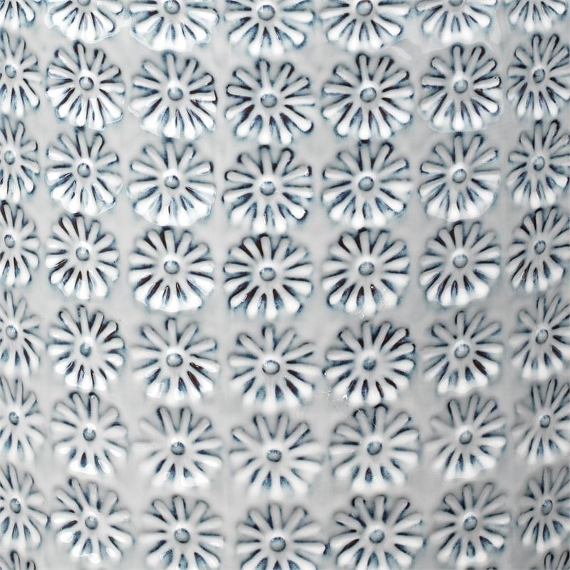 Jamie Young Co Wildflower Coastal Ceramic Side Table in Blue/White