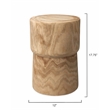 J&D Designs Co Yucca Cylinder Traditional Paulownia Wood Side Table in Brown