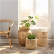 J&D Designs Co Yucca Cylinder Traditional Paulownia Wood Side Table in Brown