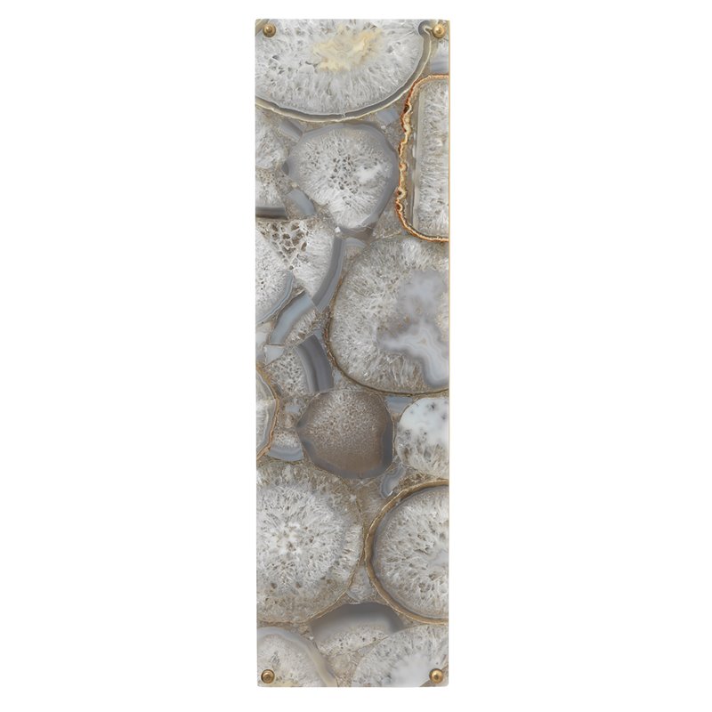 J&D Designs Co Adeline Rectangle Agate/Resin/Steel Wall Sconce in Antique Brass