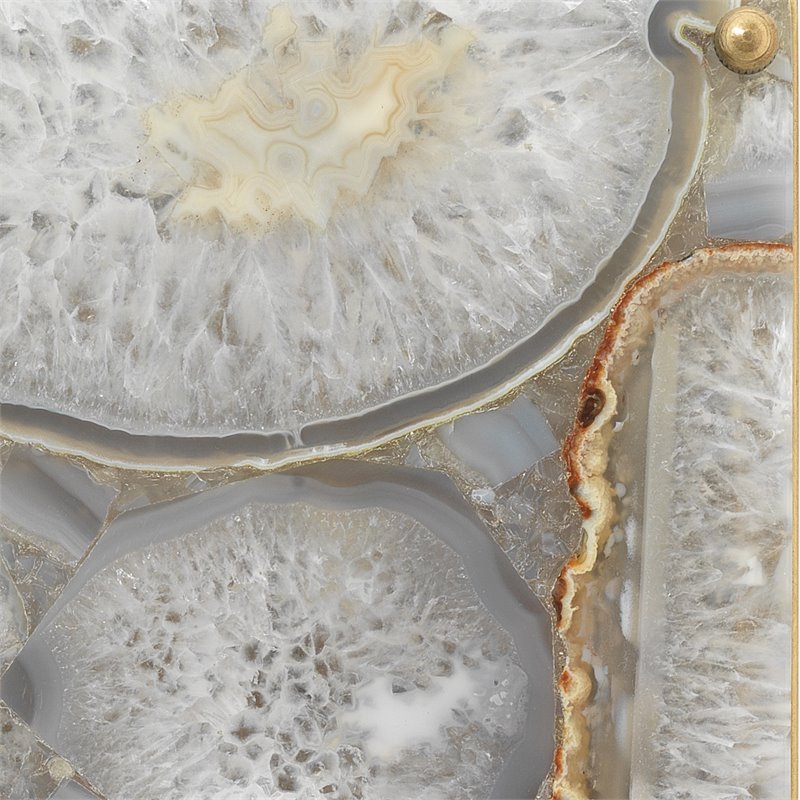 J&D Designs Co Adeline Rectangle Agate/Resin/Steel Wall Sconce in Antique Brass