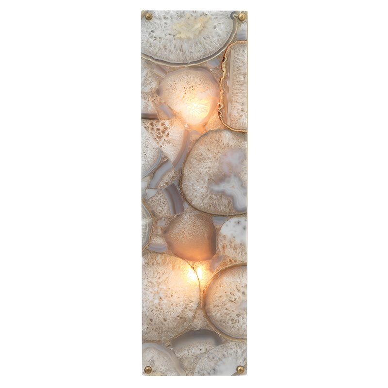 J&D Designs Co Adeline Rectangle Agate/Resin/Steel Wall Sconce in Antique Brass