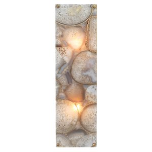 J&D Designs Co Adeline Rectangle Agate/Resin/Steel Wall Sconce in Antique Brass