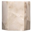 J&D Designs Co Borealis Hexagon Coastal Alabaster Stone Wall Sconce in White