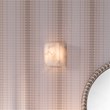 J&D Designs Co Borealis Hexagon Coastal Alabaster Stone Wall Sconce in White