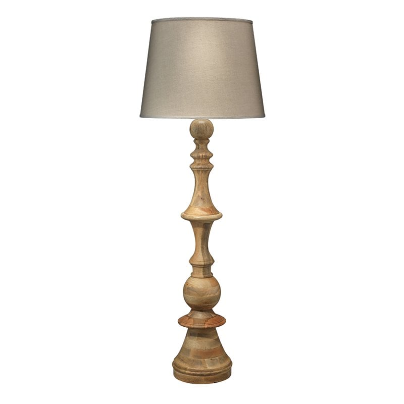 J&D Designs Co Budapest Traditional Wood/Linen Floor Lamp in Natural