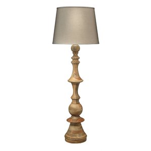 J&D Designs Co Budapest Traditional Wood/Linen Floor Lamp in Natural
