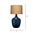 J&D Designs Co Plum Coastal Glass & Burlap Jar Table Lamp in Navy/Natural