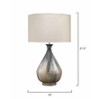 J&D Designs Co Daybreak Transitional Metal Table Lamp with Linen Shade in Gray