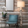 J&D Designs Co Forrester Modern Resin/Linen Floor Lamp in Natural Birch Veneer