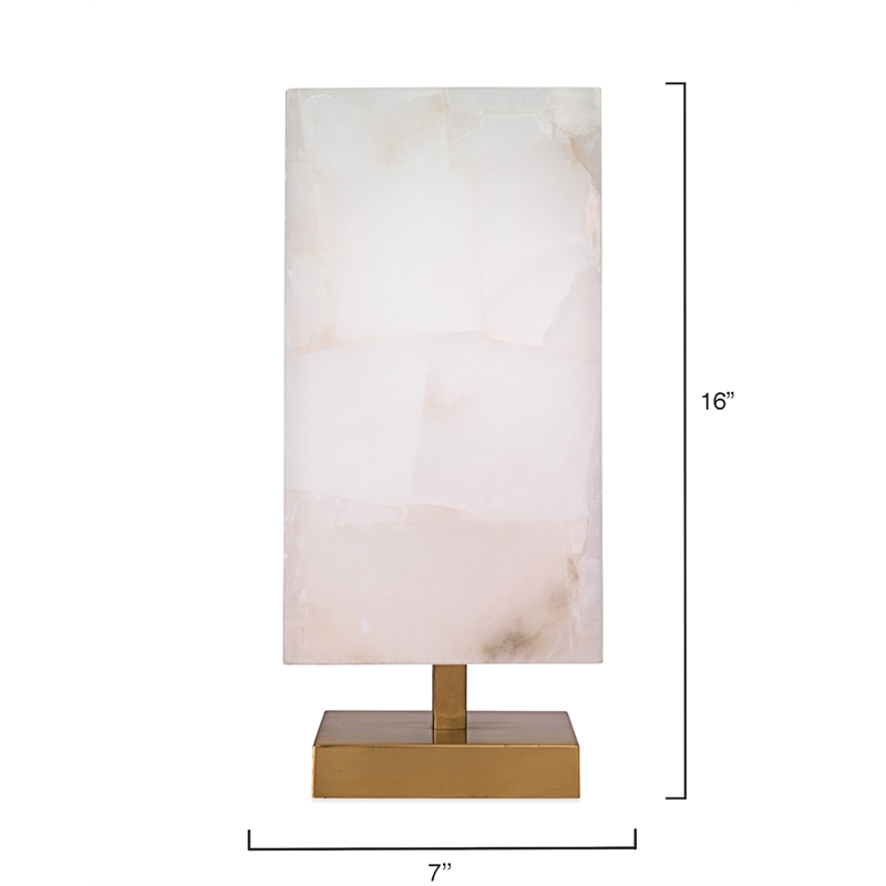 Jamie Young Co Ghost 1-Light Metal Table Lamp with Alabaster Shade in Brass