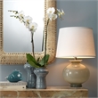 J&D Designs Co Heirloom Modern Glass/Silk Table Lamp in Cornflower Blue/White