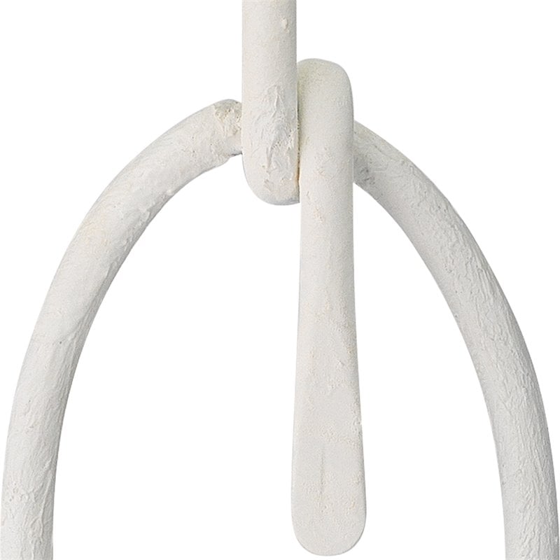 J&D Designs Co Knot Modern Steel Metal/Linen Floor Lamp in White Gesso