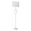J&D Designs Co Knot Modern Steel Metal/Linen Floor Lamp in White Gesso