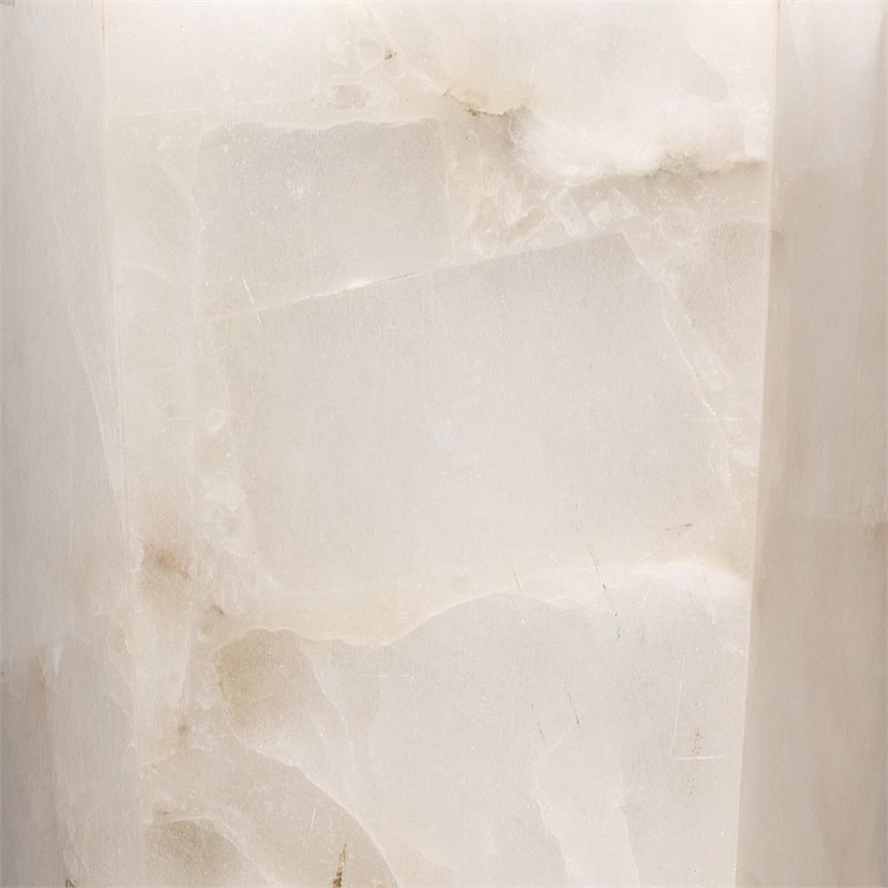 J&D Designs Co Borealis Tall Hexagon Stone Wall Sconce in Alabaster White