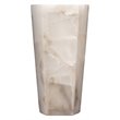 J&D Designs Co Borealis Tall Hexagon Stone Wall Sconce in Alabaster White