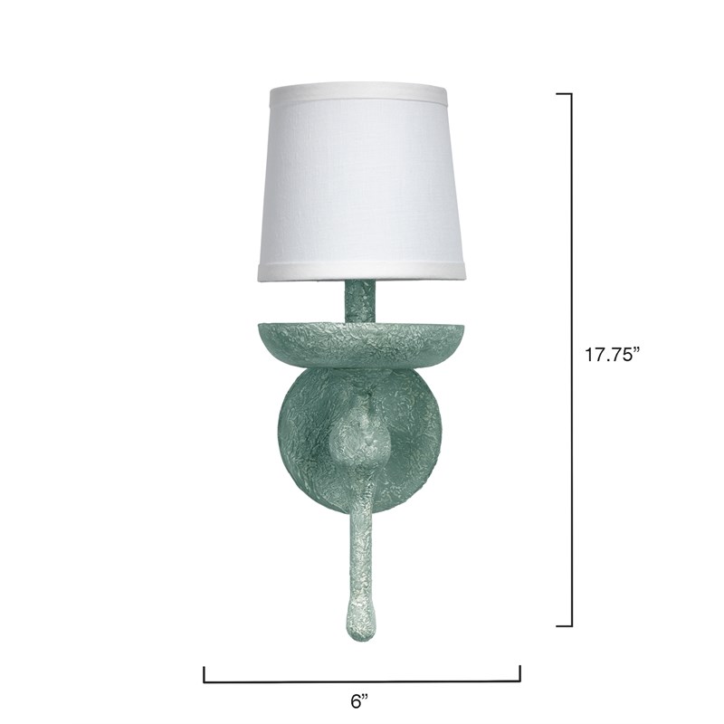 J&D Designs Co Concord Transitional Steel Metal/Plaster Wall Sconce in Gray