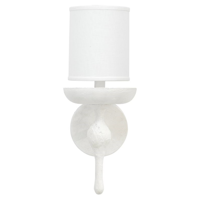 Jamie Young Co Concord Transitional Steel Metal/Plaster Wall Sconce in White