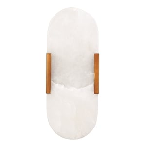J&D Designs Co Delphi Modern Alabaster Stone/Steel Wall Sconce in Antique Brass
