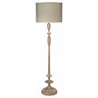 J&D Designs Co Petite Paro Traditional Wood/Linen Floor Lamp in Brown/Natural