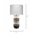 J&D Designs Co Winslow Modern Leather & Steel Table Lamp in Gray/White/Bronze